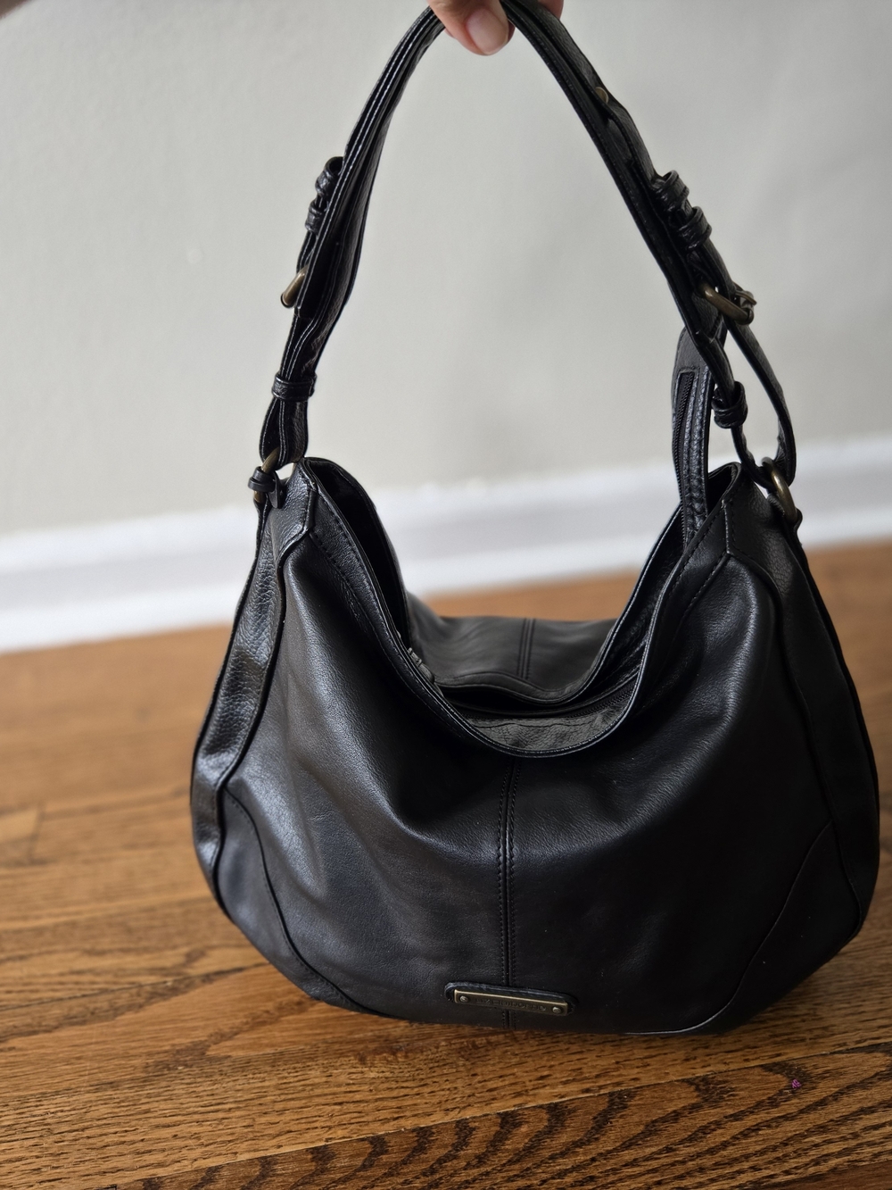Black Leather Hobo Bag - Classic Everyday Shoulder Bag